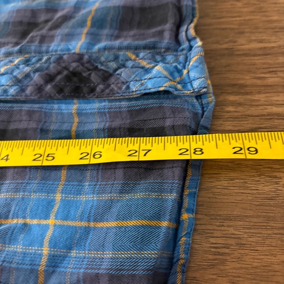 Guess Los Angeles Women's L Regular Fit Blue Plaid Flannel Shirt - Picture 9 of 10